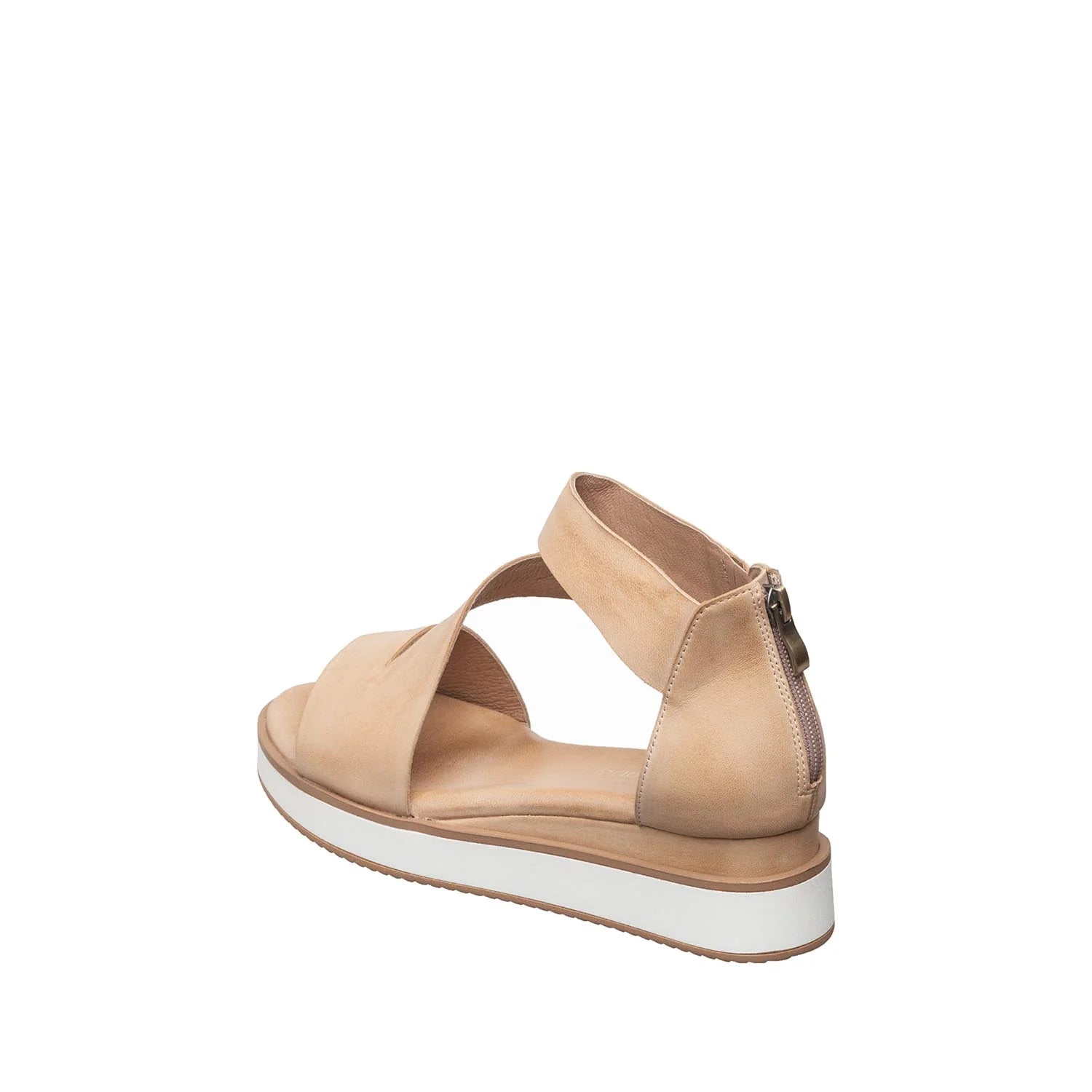 Beige sandal with a white sole on a white background