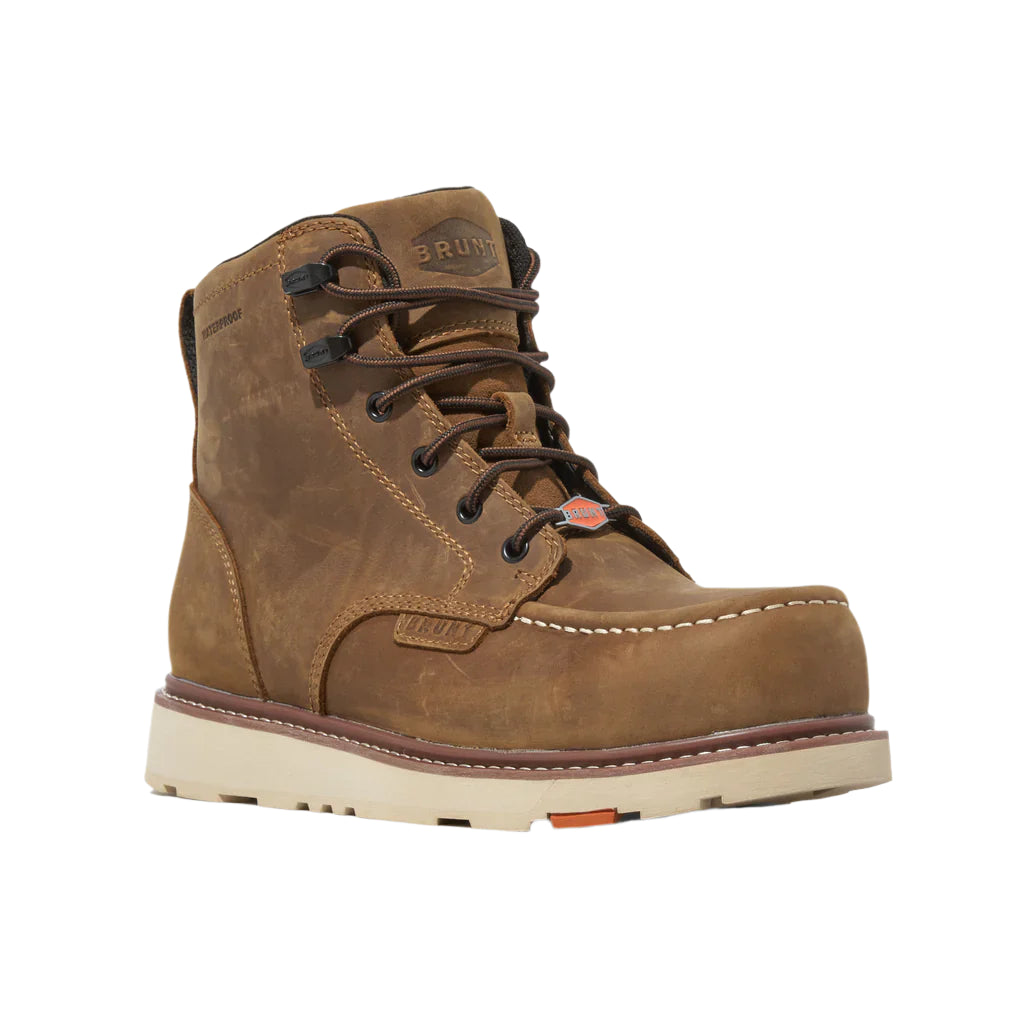 Bottes De Travail Brunt Perkins Imperméables Cuir Marron Taille 11.5 US - Neuves Sans Emballage