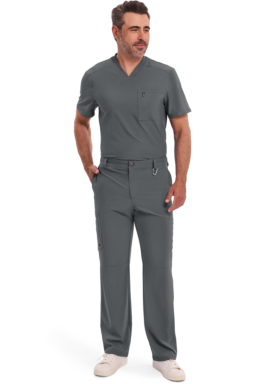 Cherokee Zip Fly 6-Pocket Cargo Scrub Pant Men's 2