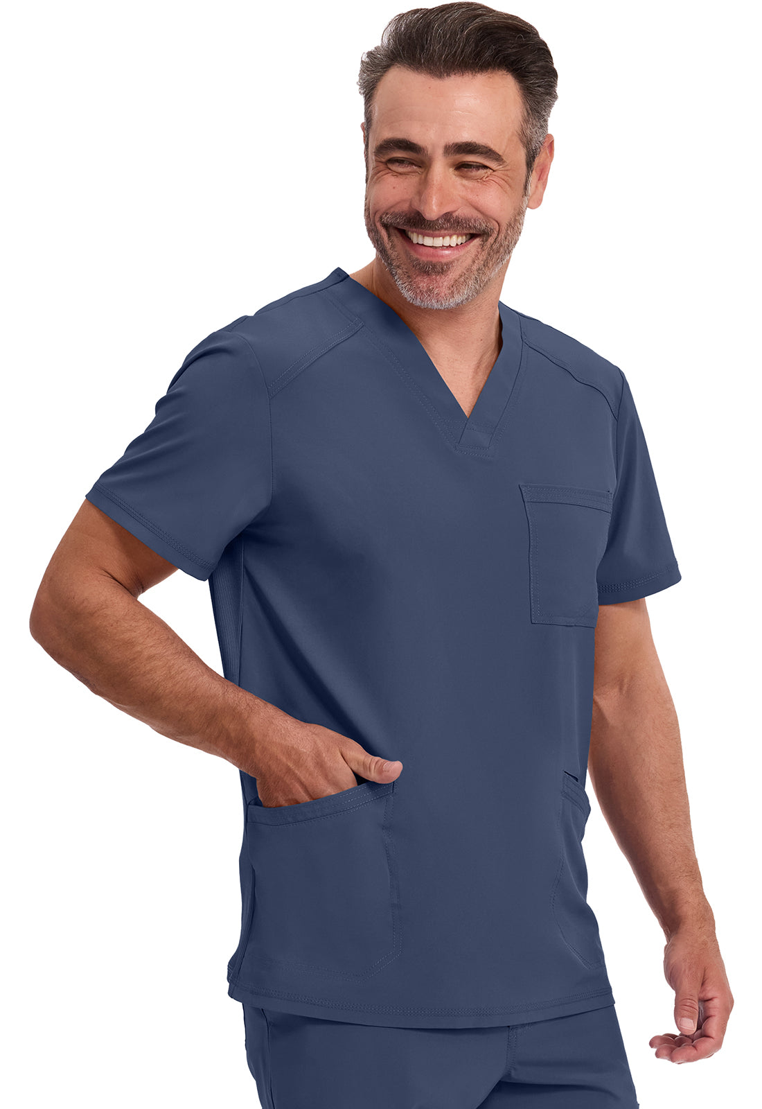 Cherokee Stretch V-Neck Scrub Top Men's 7