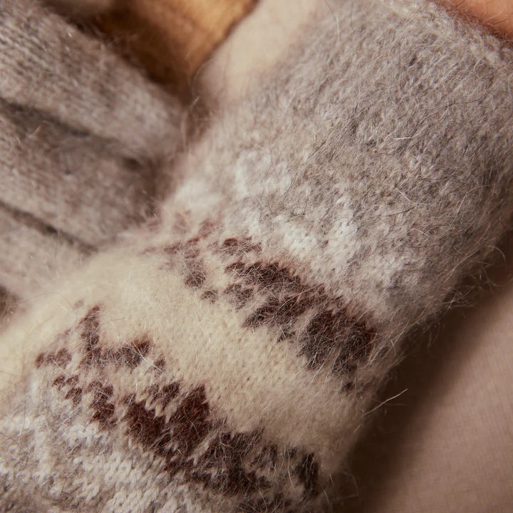 Siberia Spirit Frosted Snowflakes Non-Binding Goat Wool Gloves Women's 3