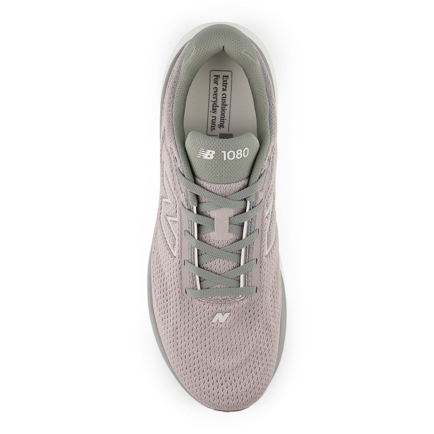 Gray sneaker with New Balance logo on a white background