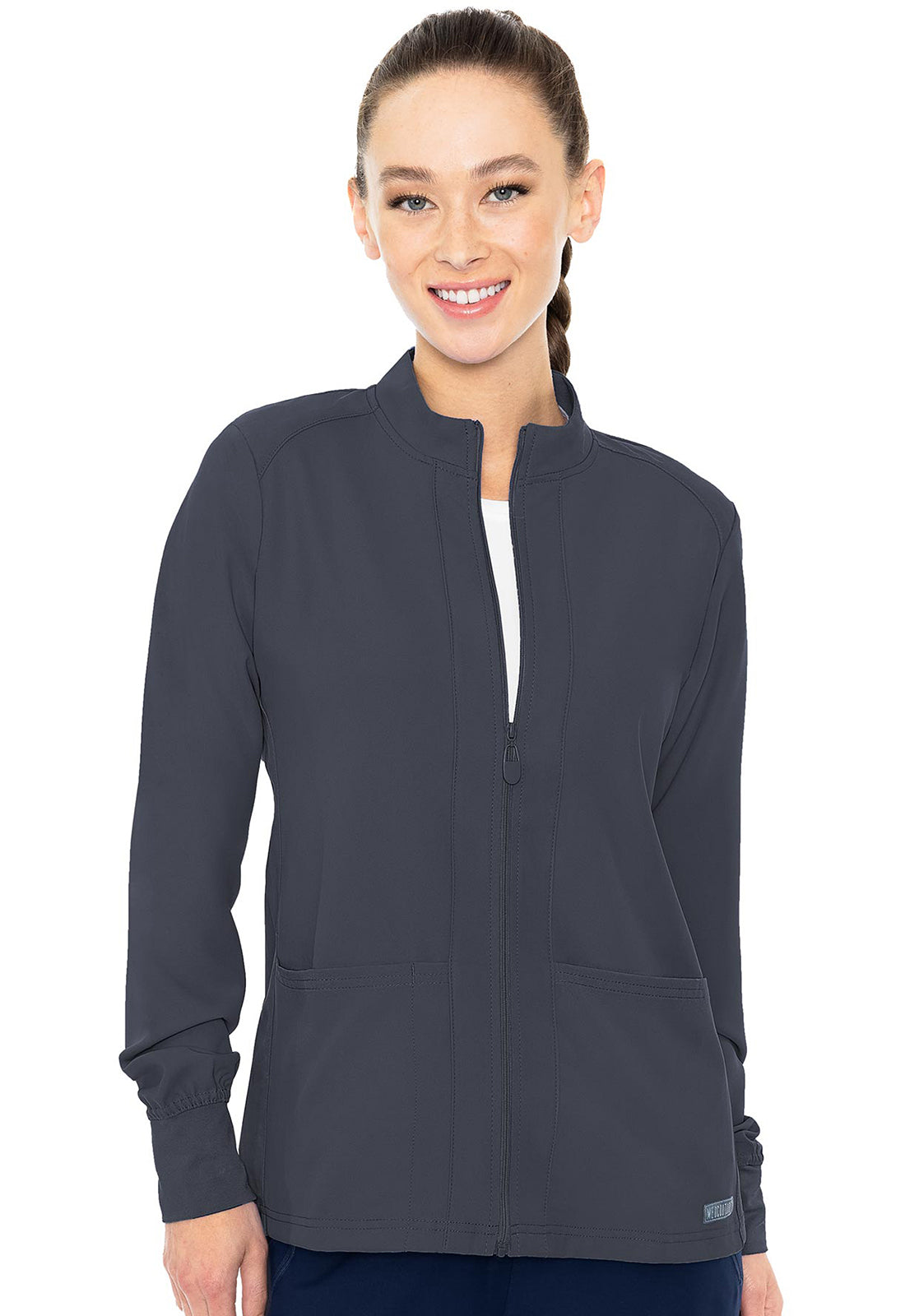 Med Couture Zip Front Warm-Up With Shoulder Yokes Women's 13