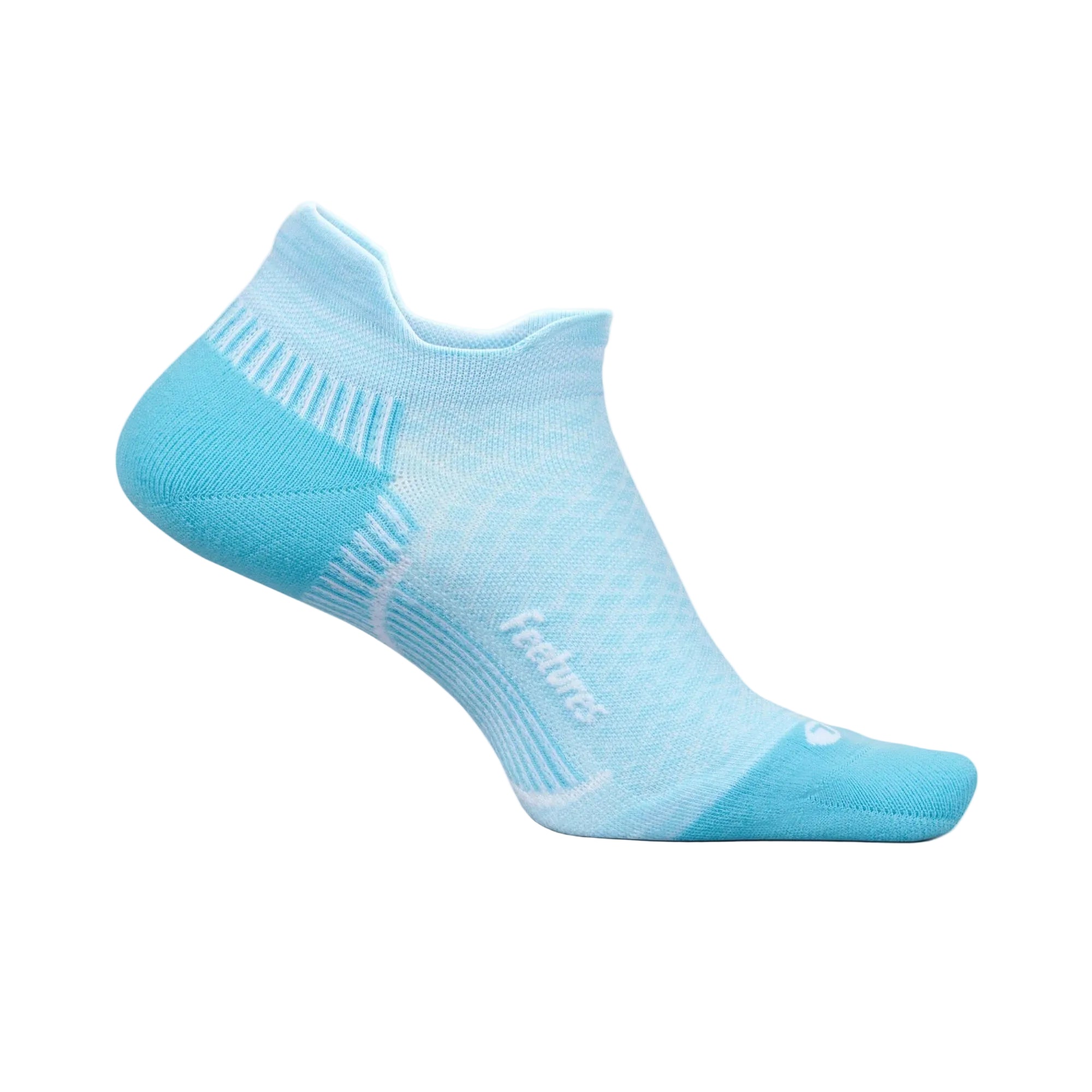 Light blue athletic sock on a light gray background