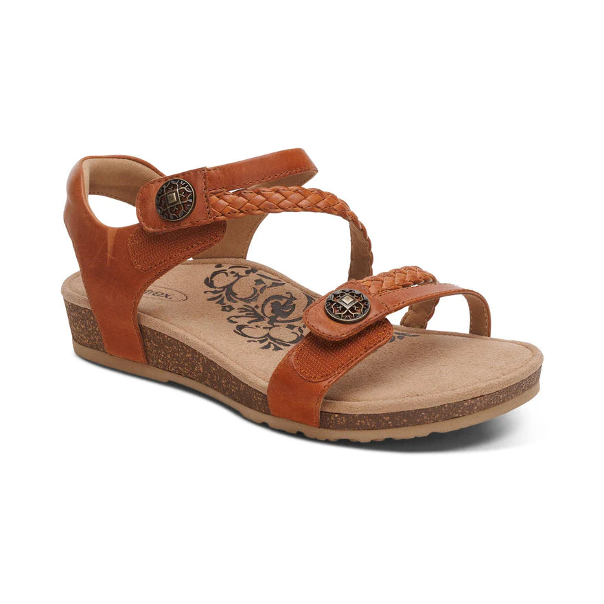 Women's Aetrex Jillian Braided Quarter Strap Sanda 55