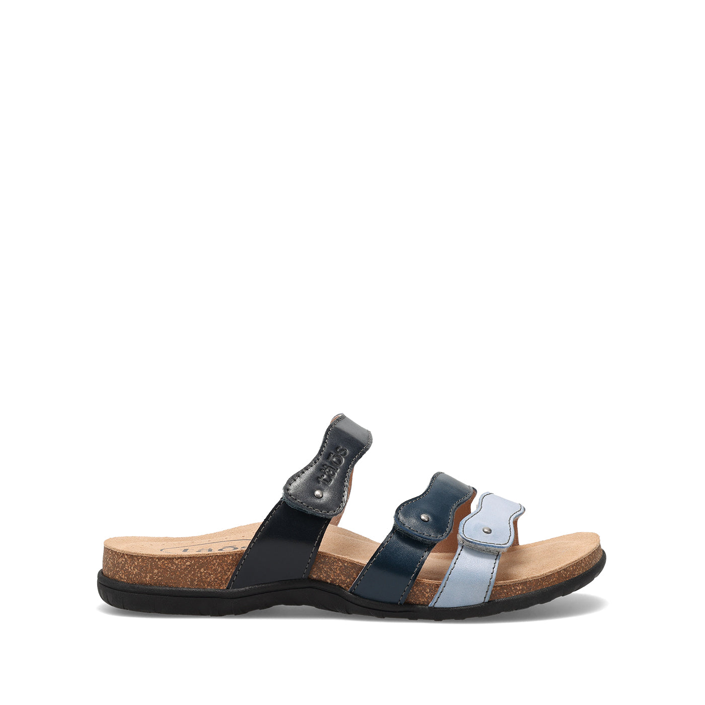 Single sandal with multiple straps on a white background