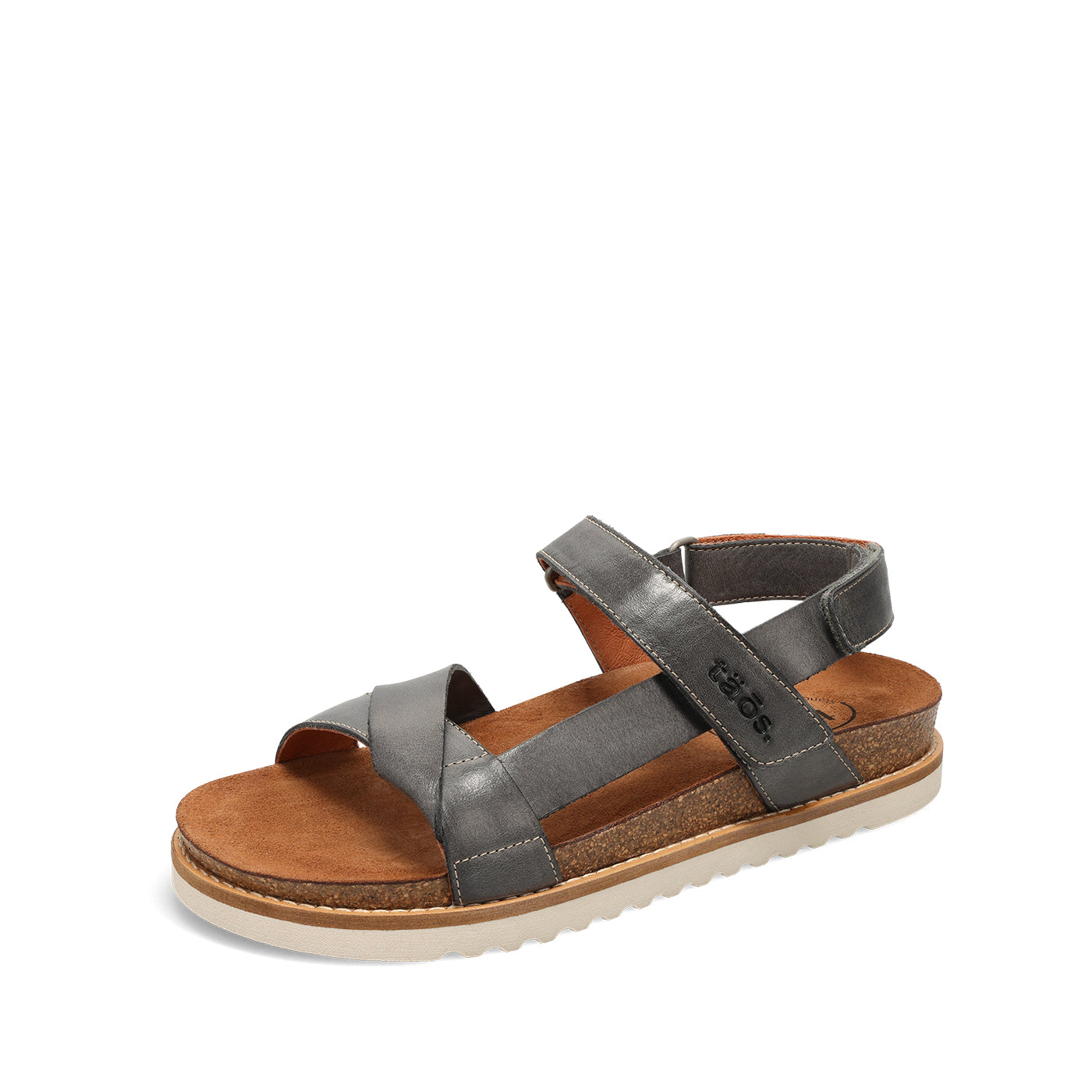 Gray and brown sandal on a white background