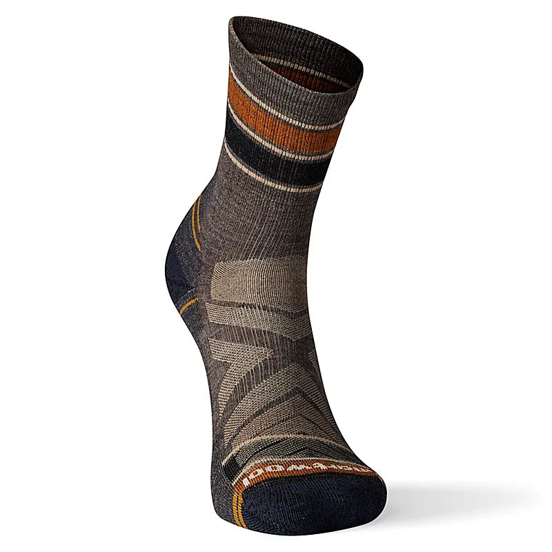 Smartwool Hike Light Cushion Striped Mid Crew Socks Color: Taupe