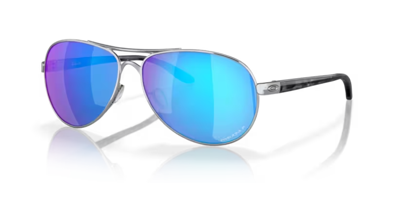 Oakley Feedback Color: Polished Chrome with Prizm Sapphire Polarized Lens