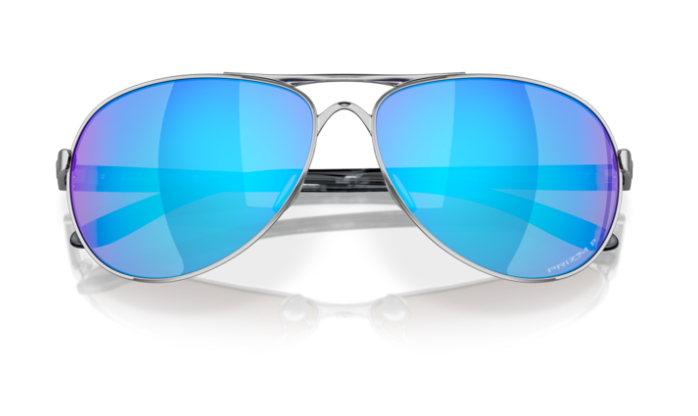 Oakley Feedback Color: Polished Chrome with Prizm Sapphire Polarized Lens