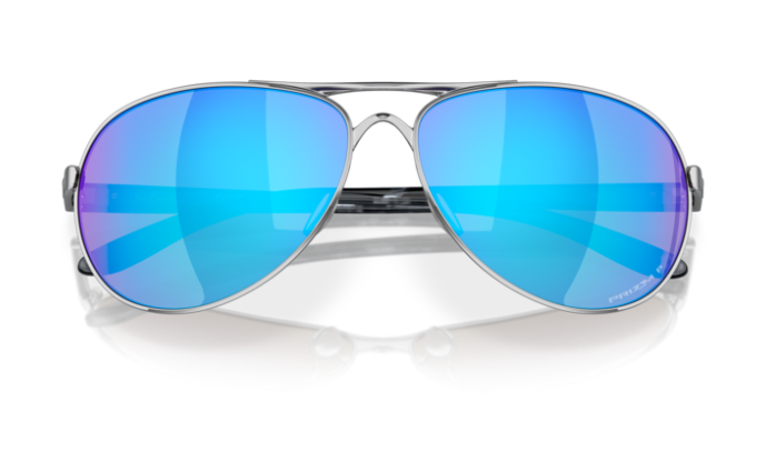 Oakley Feedback Color: Polished Chrome with Prizm Sapphire Polarized Lens 