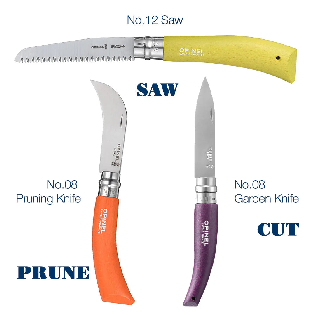Opinel Stainless & Carbon Steel Garden Knife Trio - 3 Colors 2