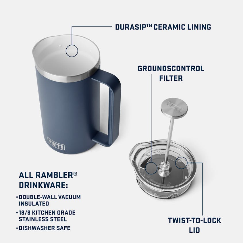 Yeti Rambler 34oz French Press with Twist-To-Lock French Press Lid 3