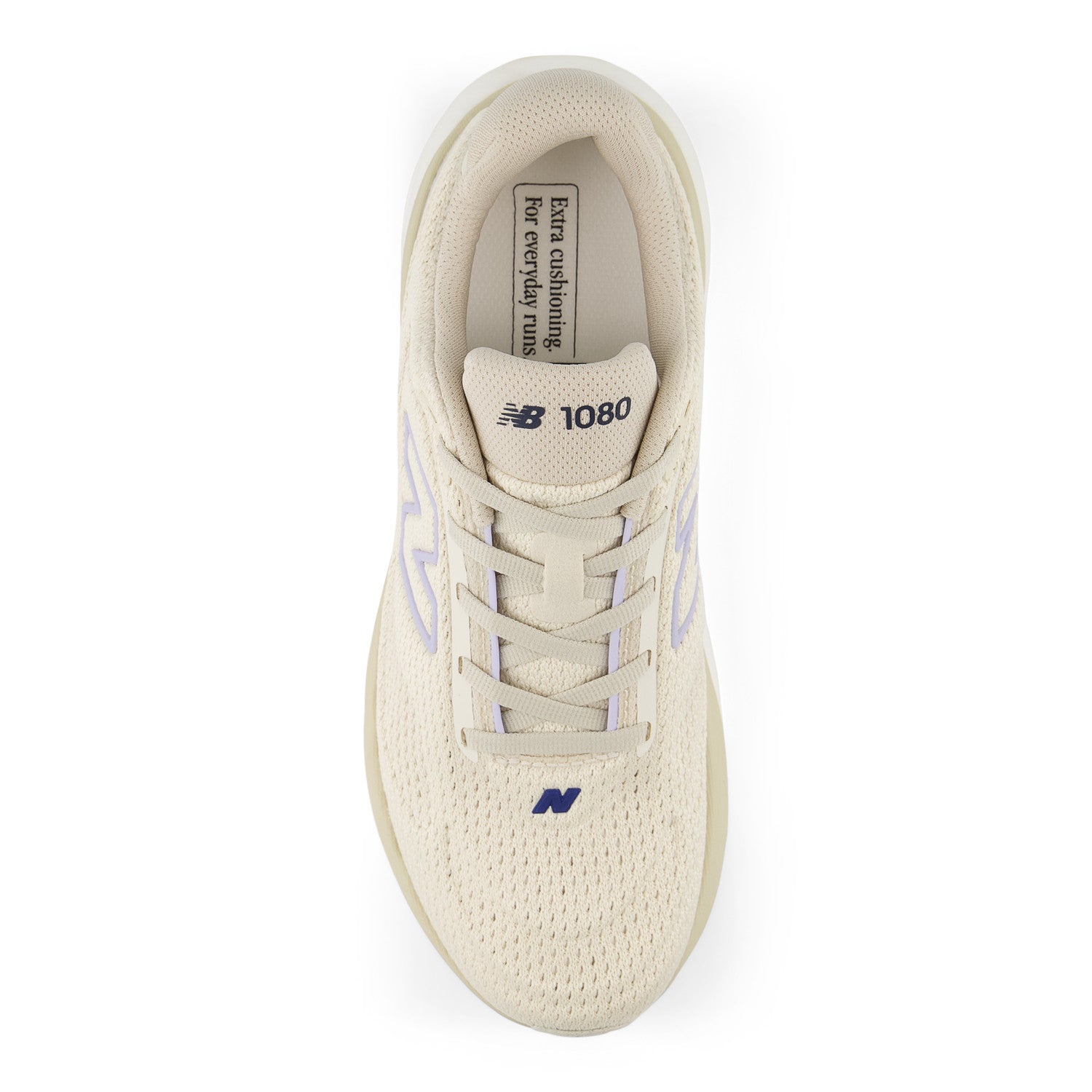 Beige sneaker with brand logo on a white background