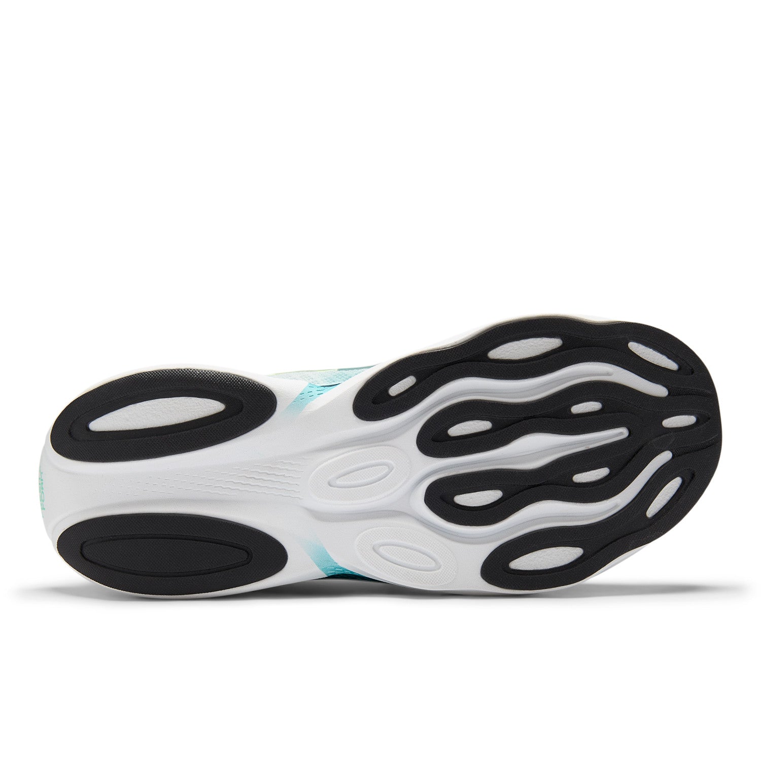Sole of a shoe with unique design on a white background