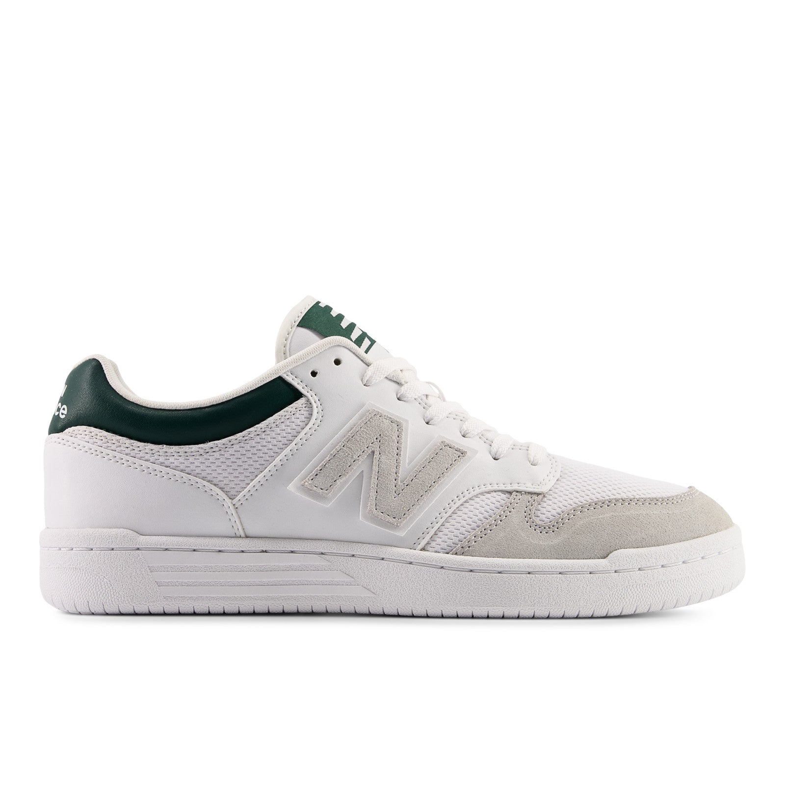 New Balance 480 Unisex White with  Nightwatch Green 2