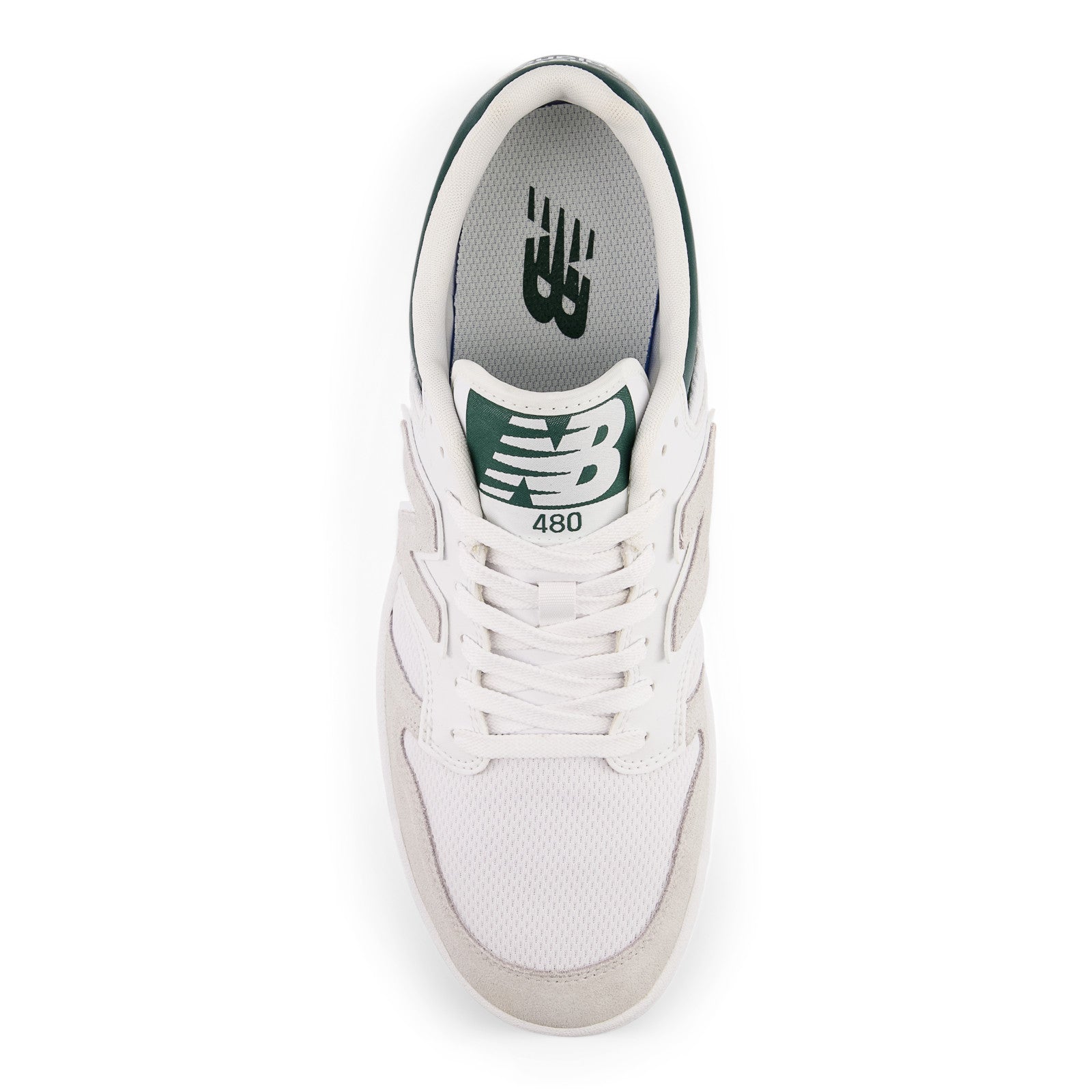 New Balance 480 Unisex White with  Nightwatch Green 4