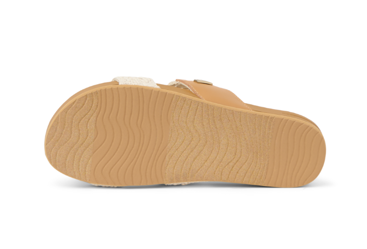 Tan sandal sole on a white background