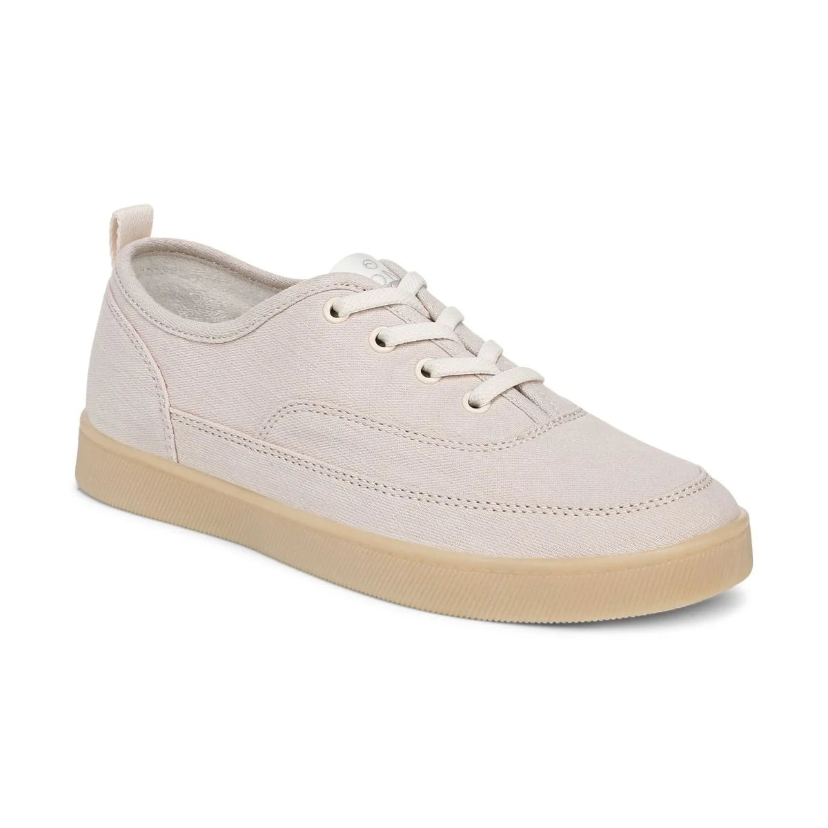 Beige sneaker with a white sole on a white background