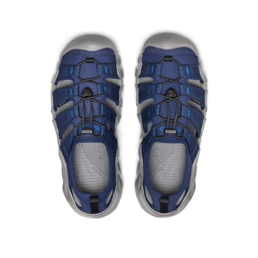 Blue and gray sandal on a white background