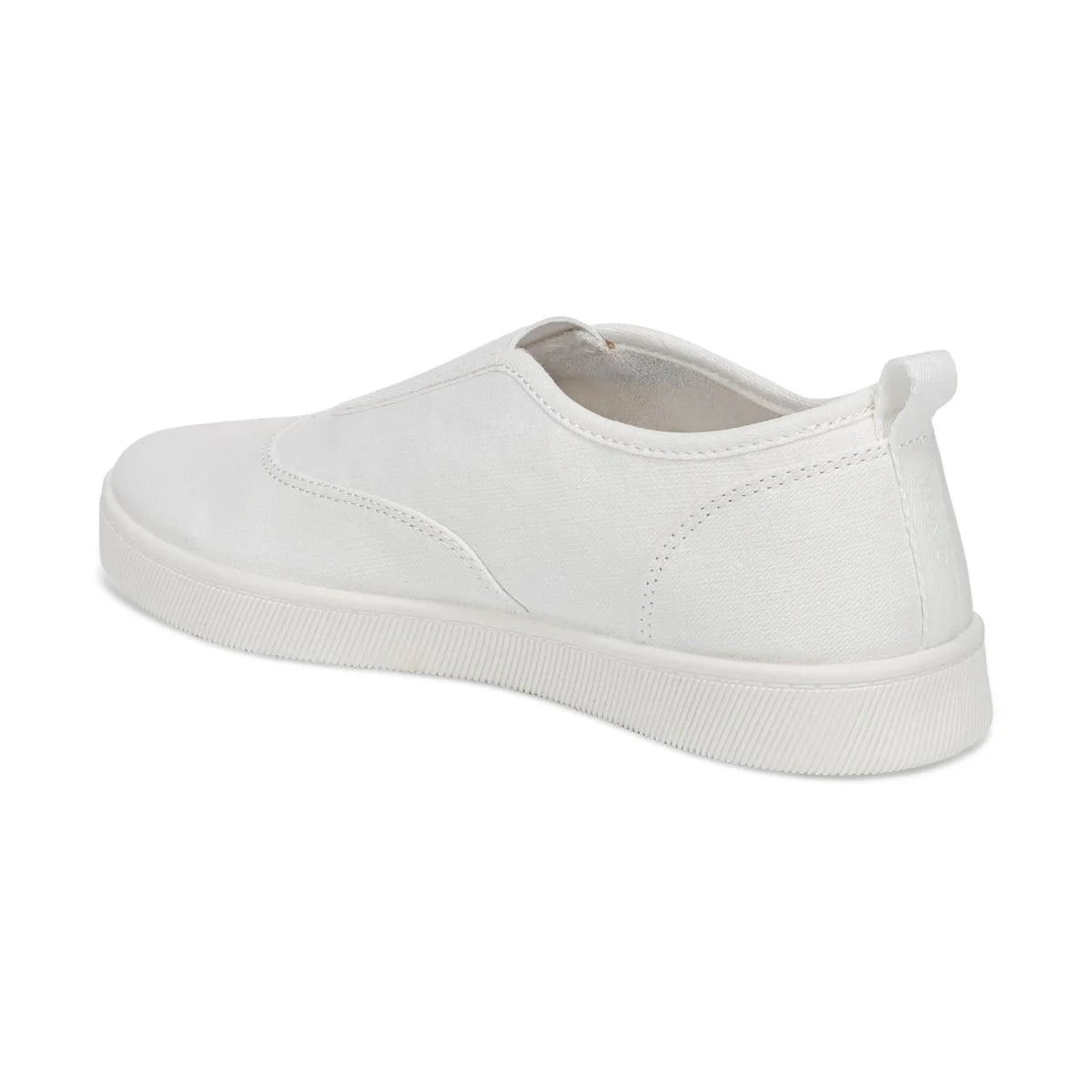 White slip-on sneaker on a white background