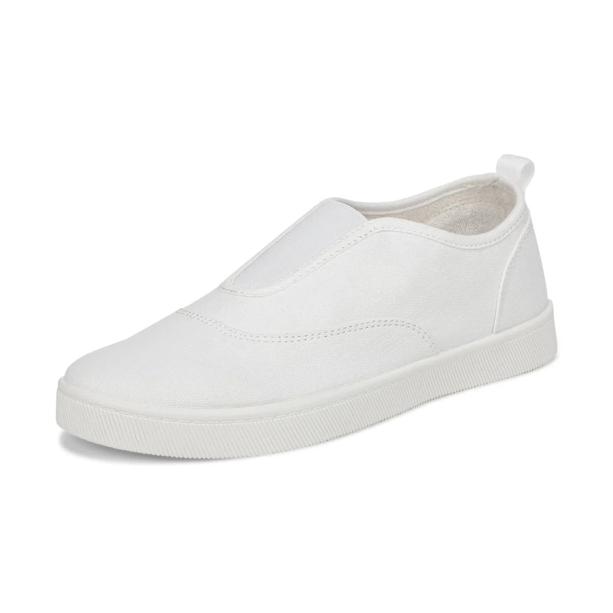 White slip-on sneaker on a white background