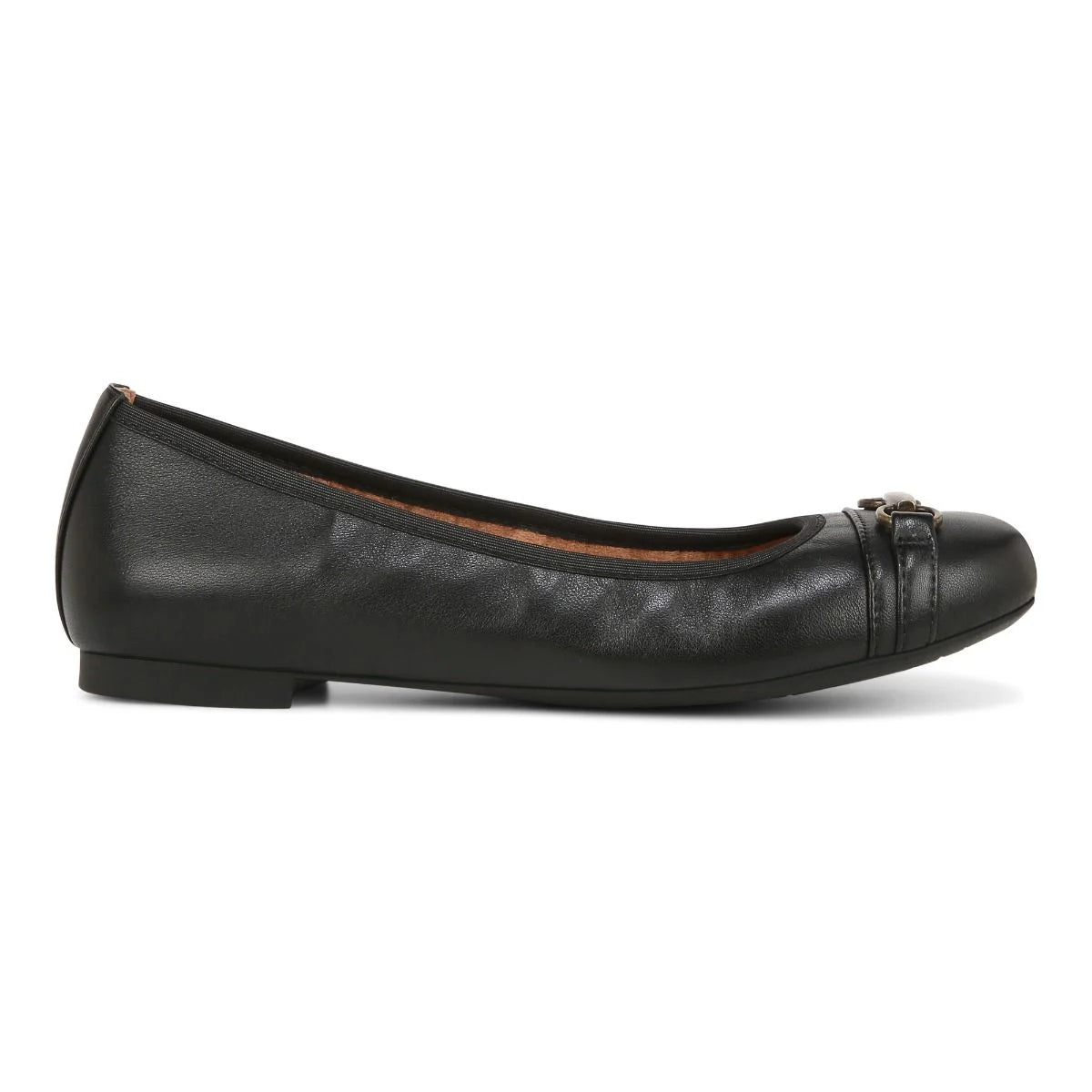 Women's Vionic Delanie Flat Color: Black Leather