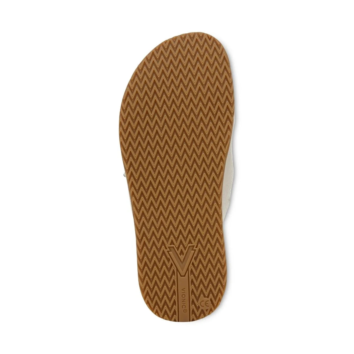 Brown zigzag-patterned shoe sole on a white background