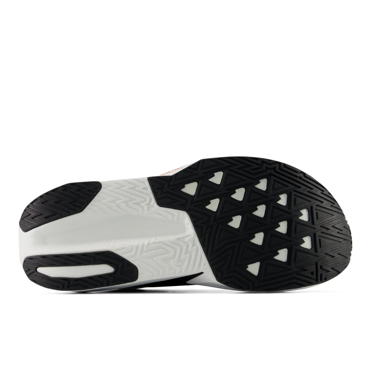 Close-up of a shoe sole with a textured pattern on a white background