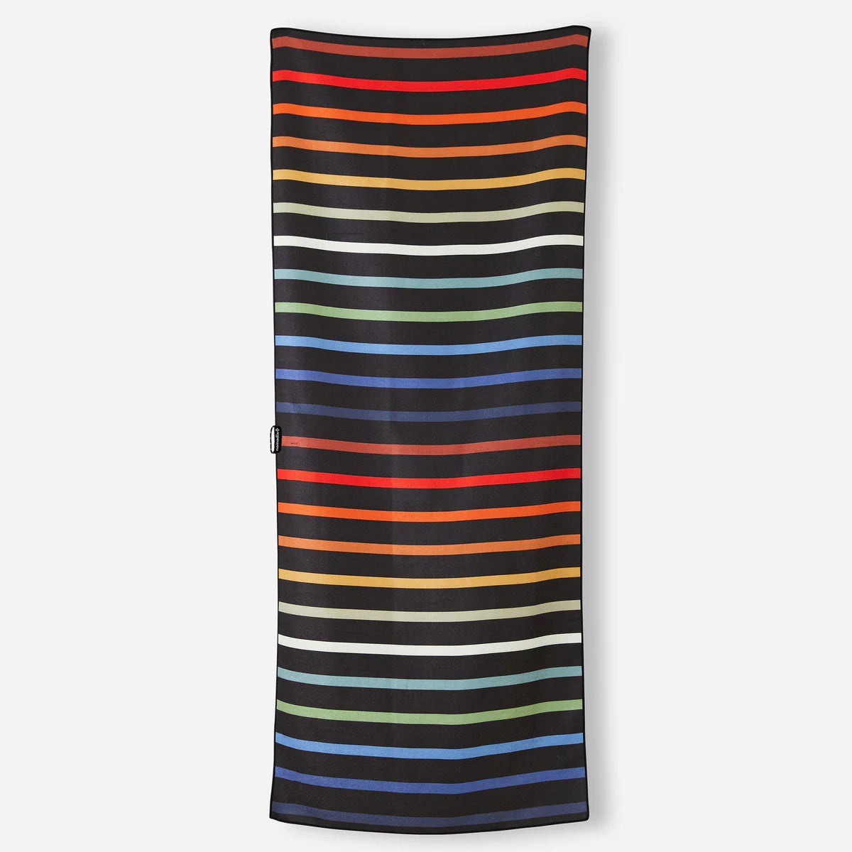 Striped towel with multicolor stripes on a black background