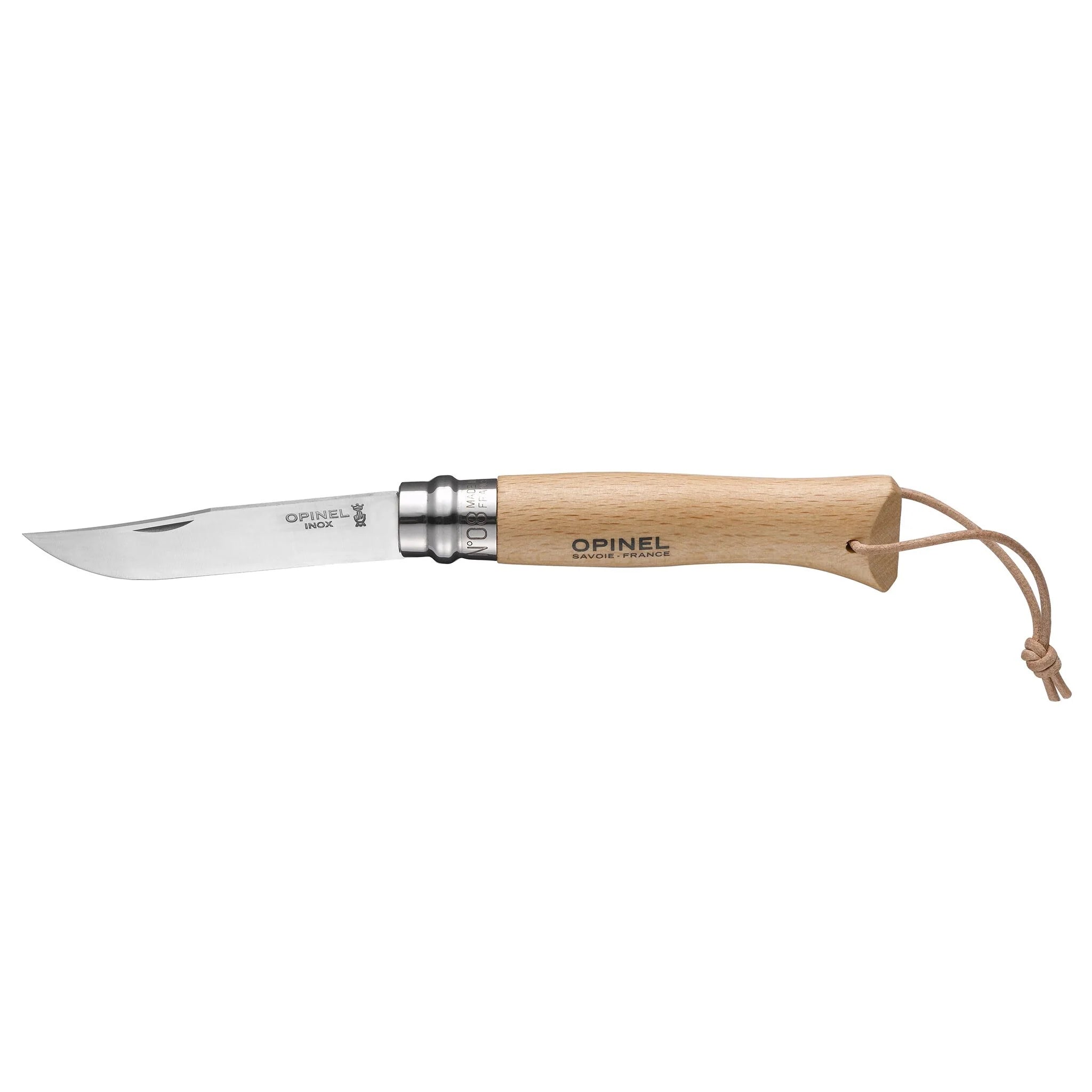 Opinel No.08 Stainless Steel Folding Knife with Lanyard 1