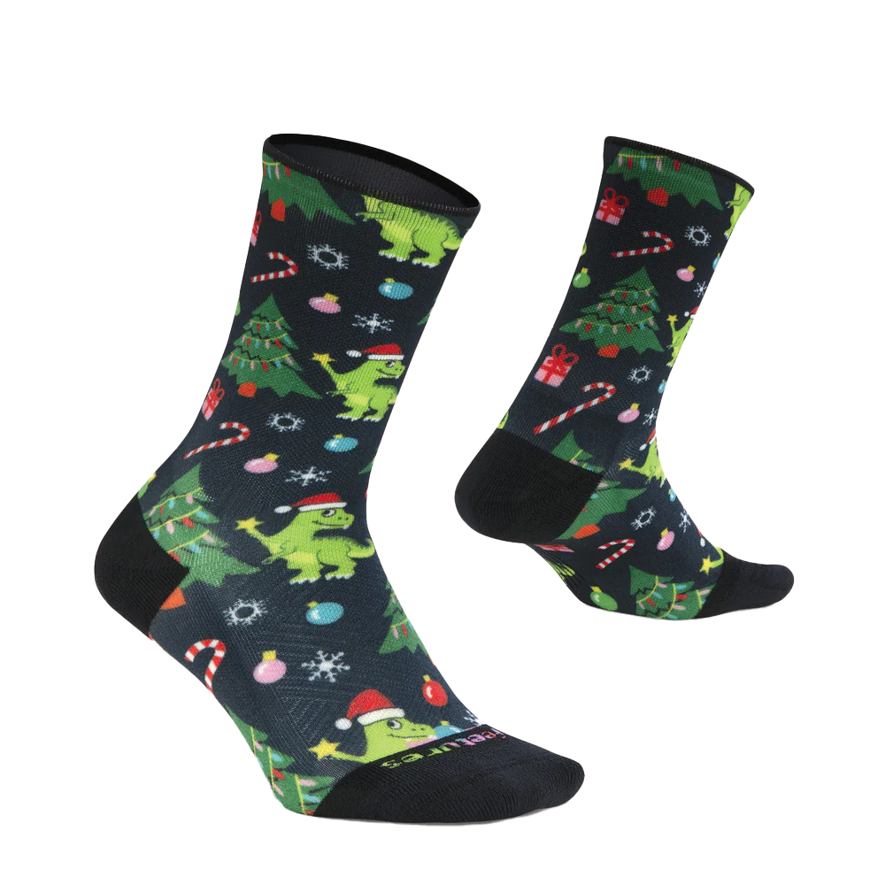 Feetures Elite Light Cushion Mini Crew Holiday Tree Rex 1