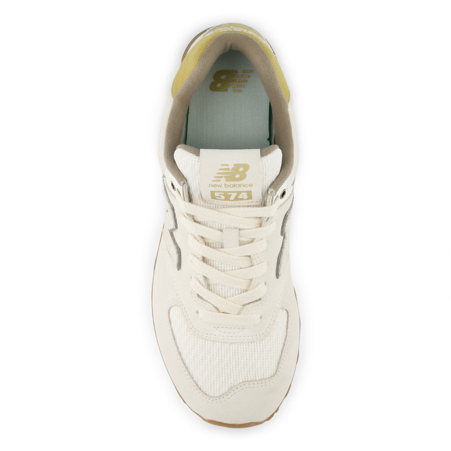 White sneaker with brand logo on a white background