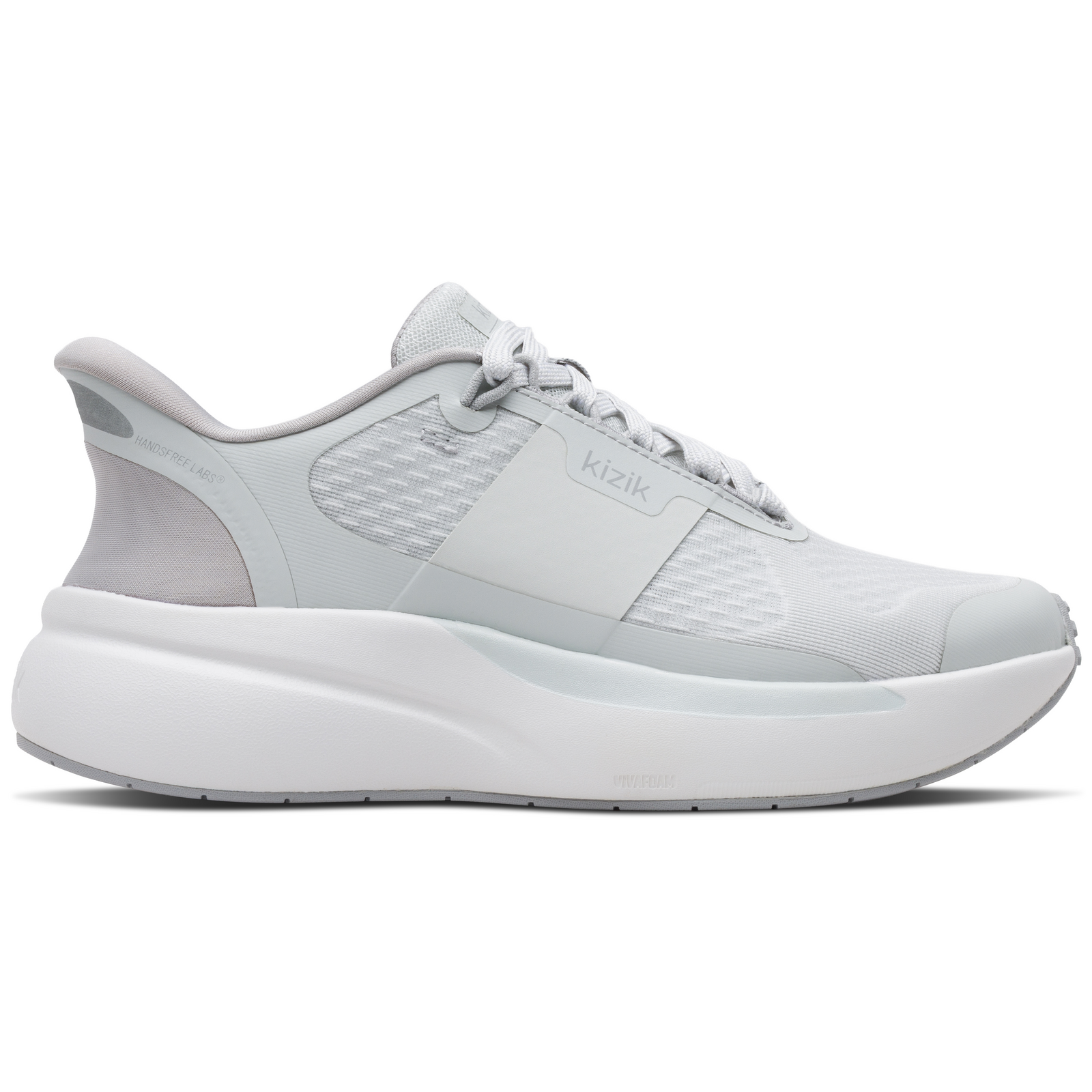 Gray running shoe on a white background