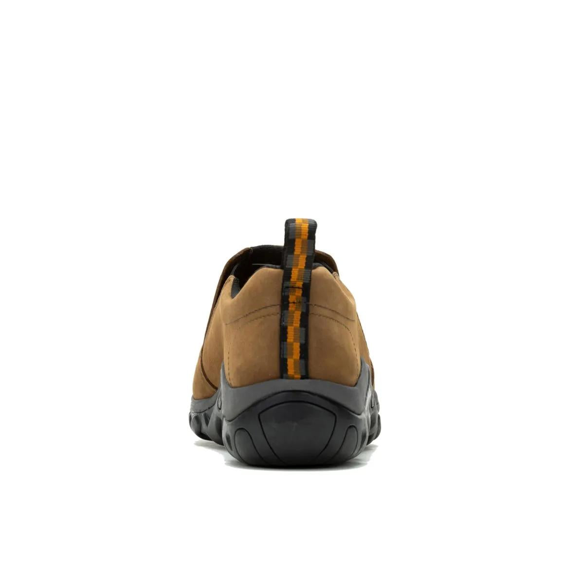 Brown and black shoe on a white background