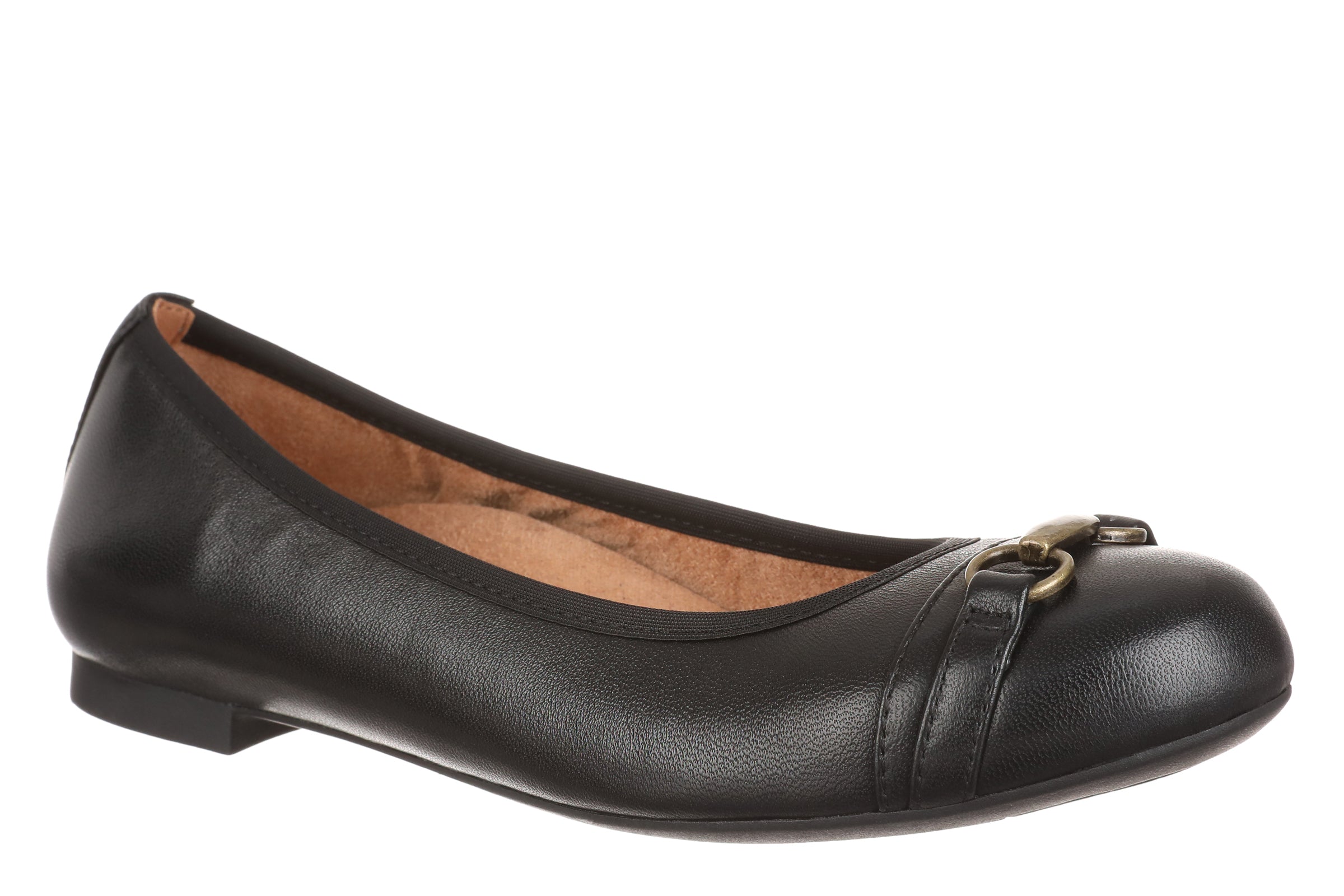 Women's Vionic Delanie Flat Color: Black Leather