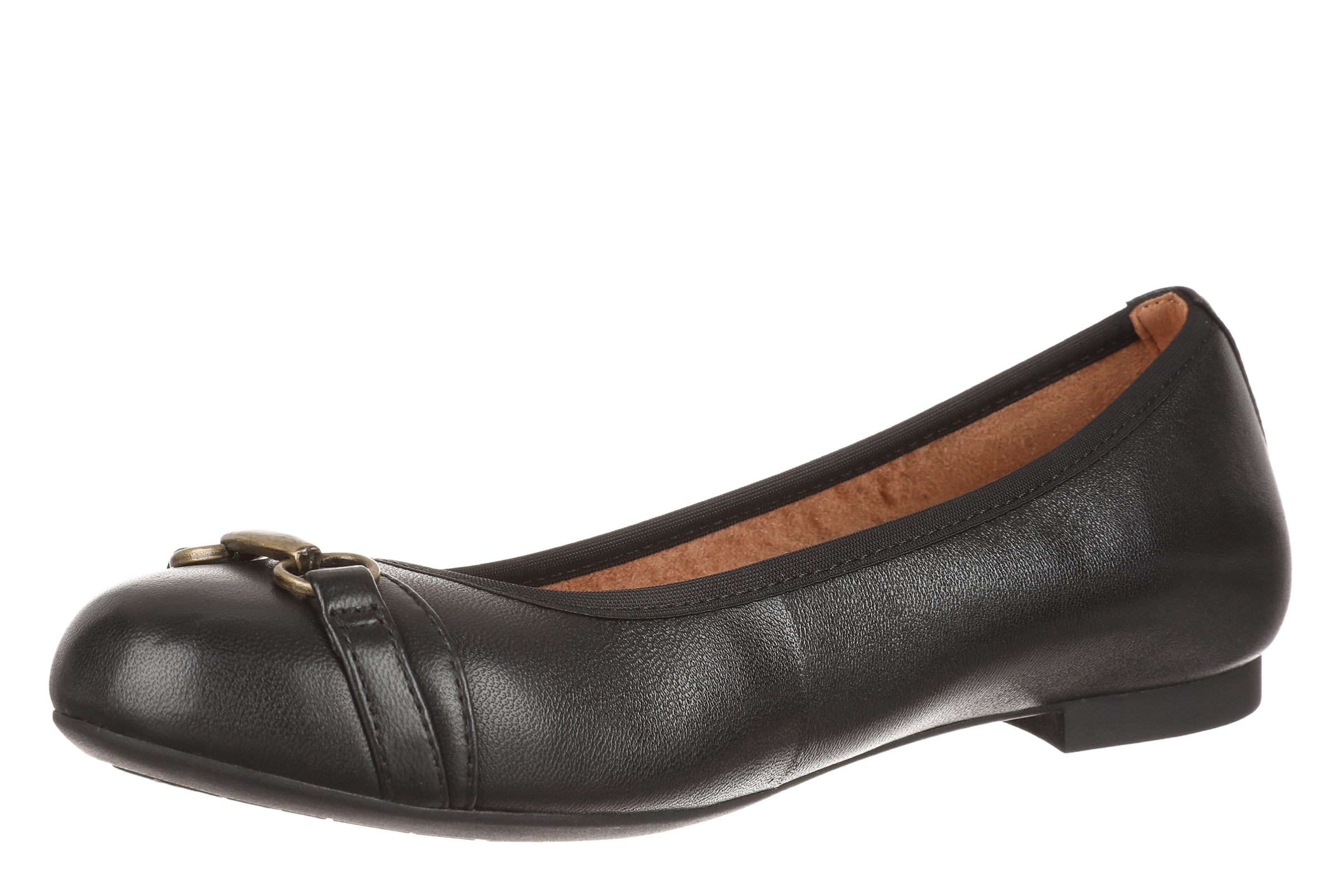 Women's Vionic Delanie Flat Color: Black Leather