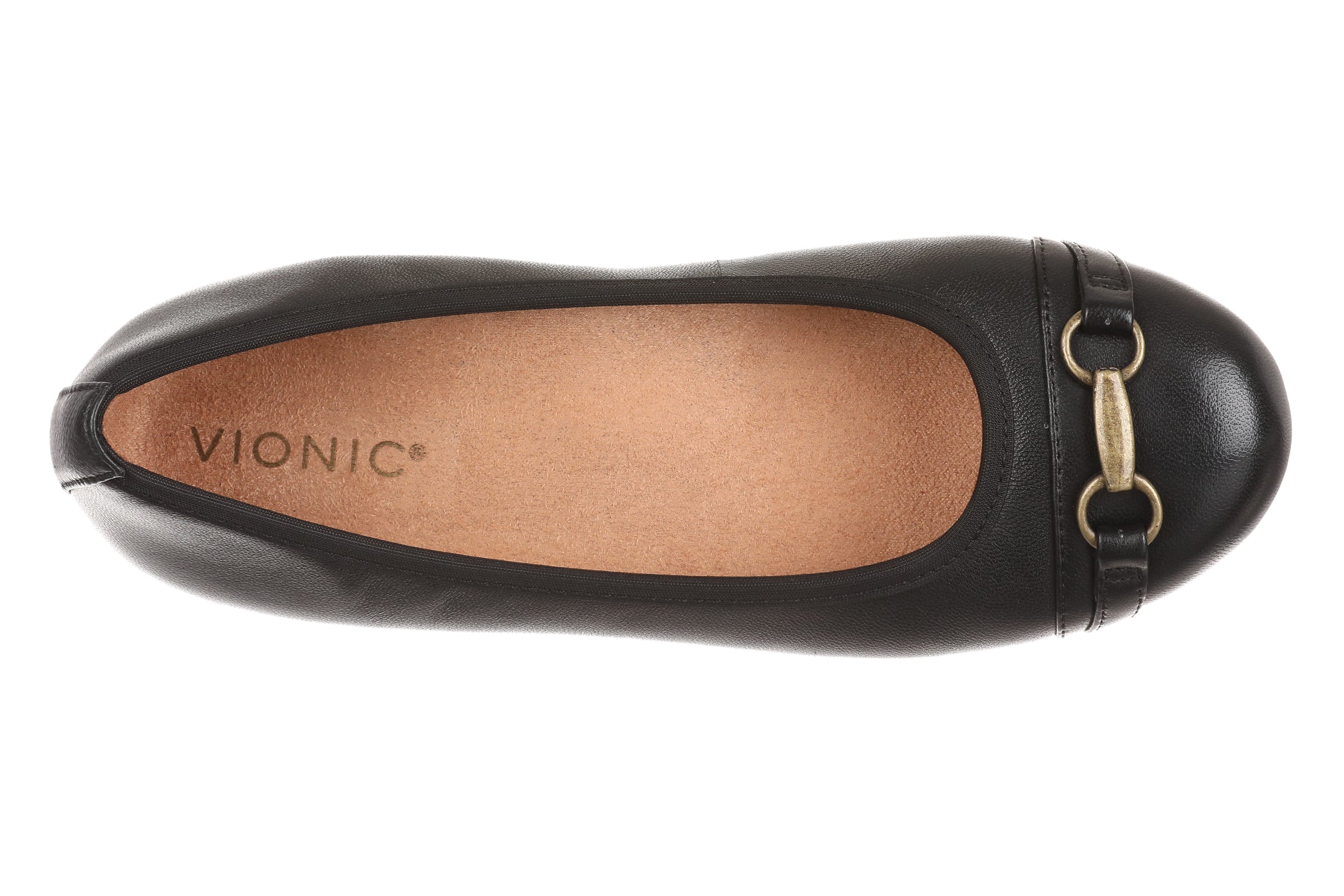 Women's Vionic Delanie Flat Color: Black Leather