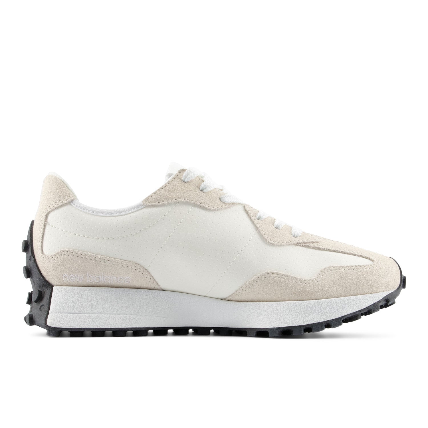 Beige sneaker with a white sole on a white background