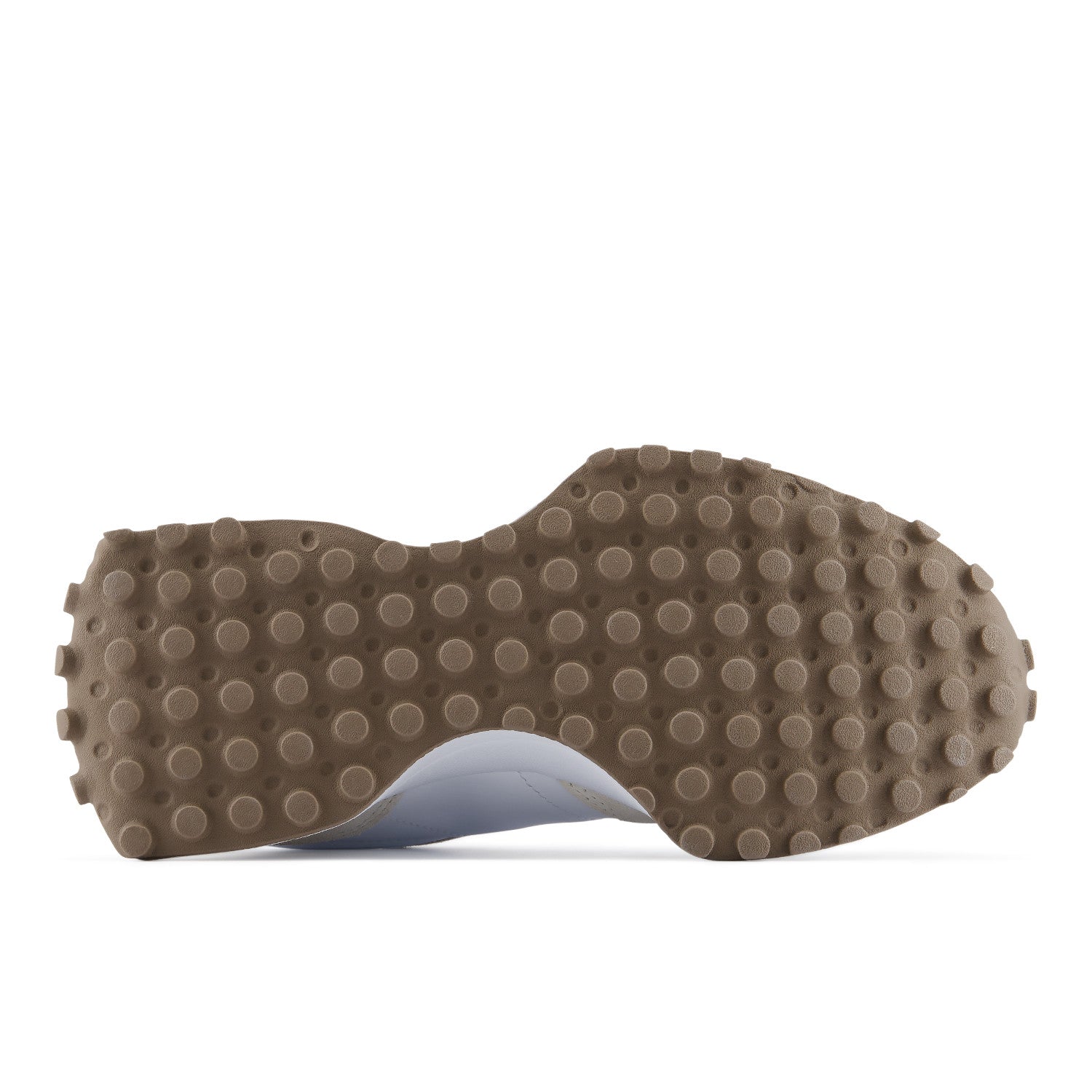 Brown textured sole of a shoe on a white background