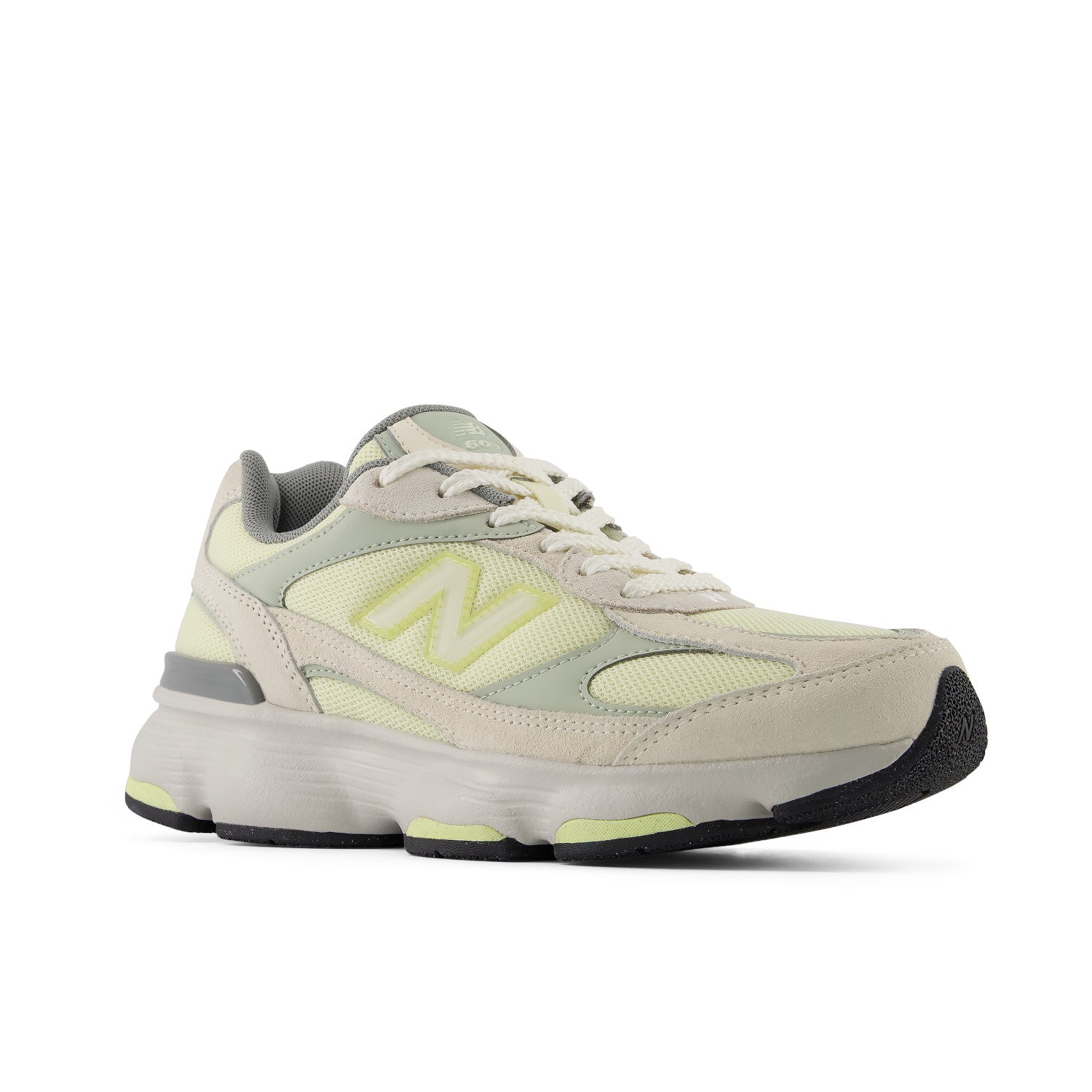 Light gray sneaker with a brand logo on a white background