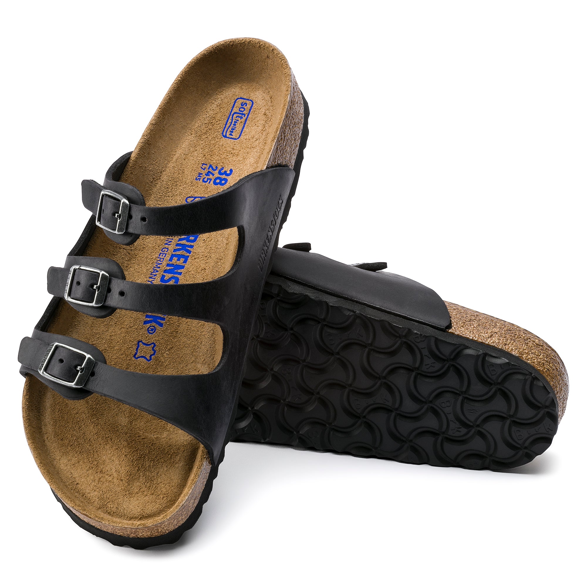 Birkenstock Florida Soft Footbed Oiled Leather Color: Black