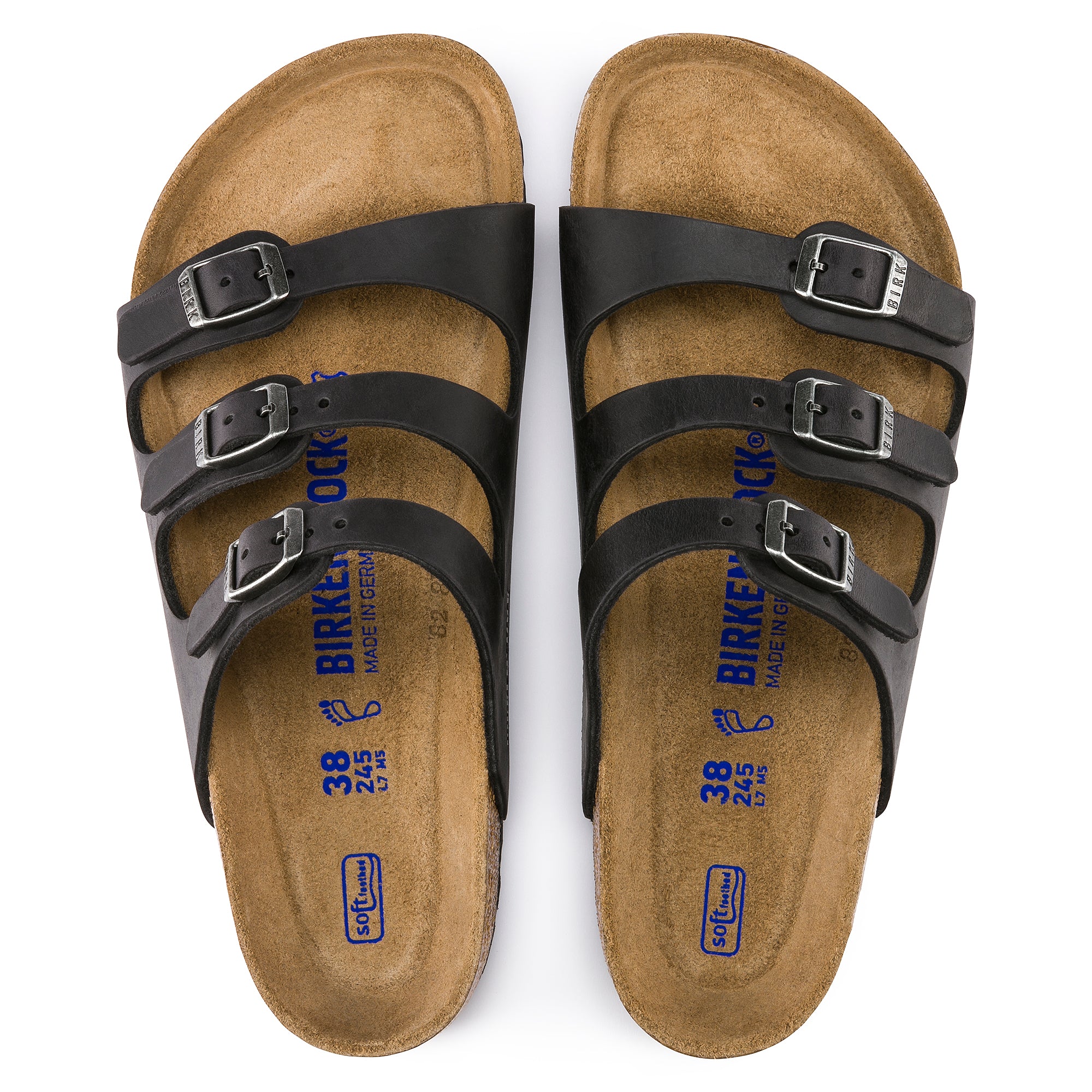 Birkenstock Florida Soft Footbed Oiled Leather Color: Black