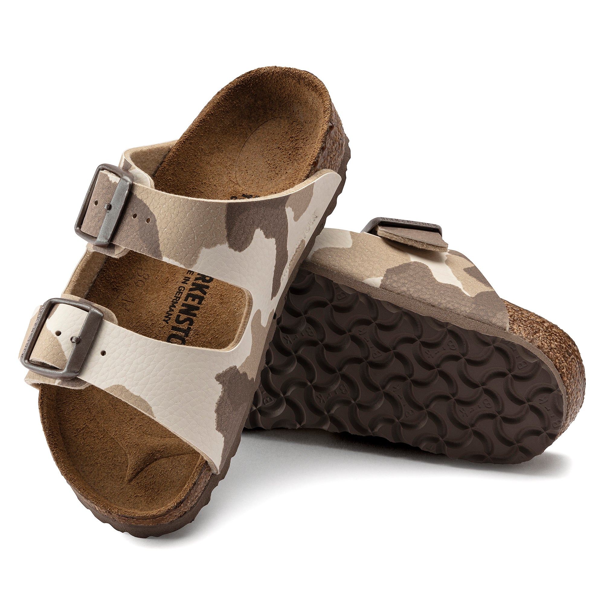 Birkenstock Arizona Birko-Flor Slide Sandal Desert Soil Camo Almond Kids Size 2024 27