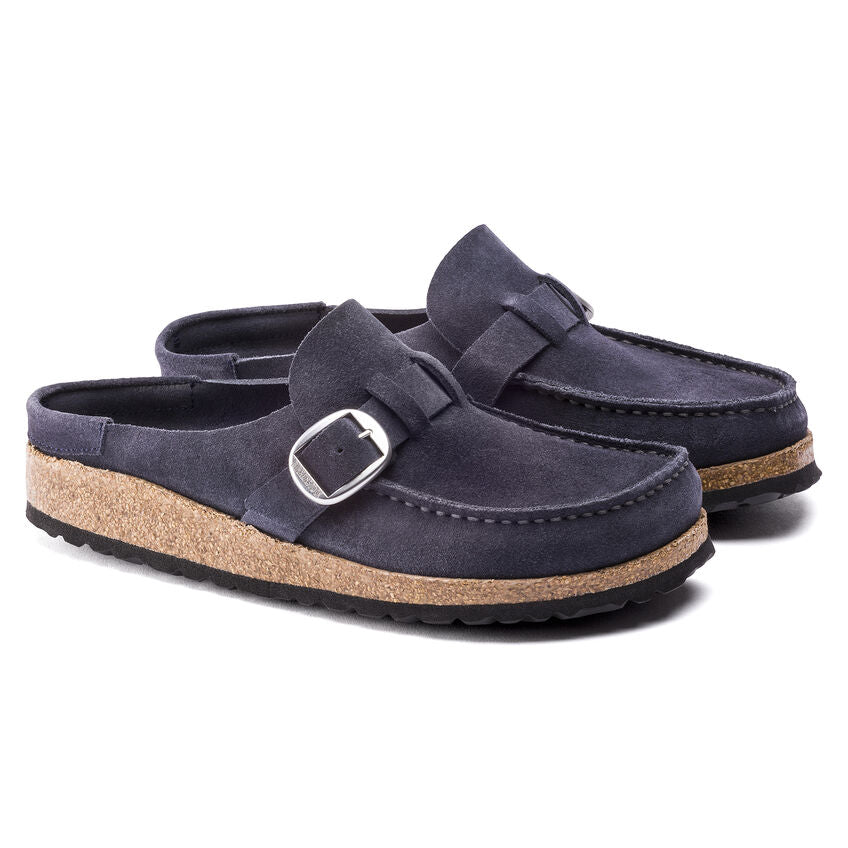 Women's Birkenstock Buckley Suede Leather Color: Navy (MEDIUM/NARROW WIDTH)