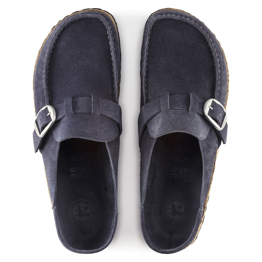 Women's Birkenstock Buckley Suede Leather Color: Navy (MEDIUM/NARROW WIDTH)