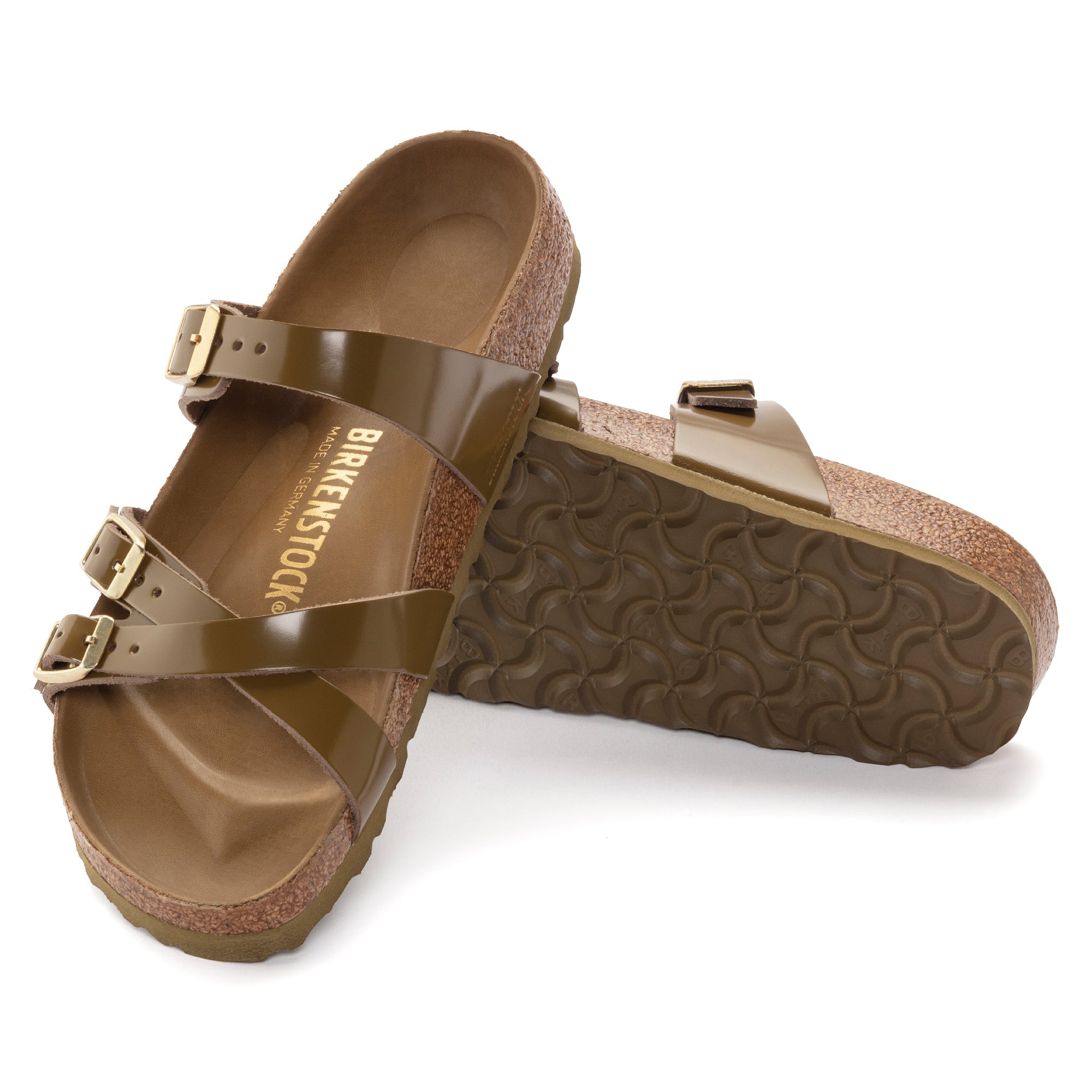 Birkenstock Franca Hex Natural Leather Patent High Shine Women's