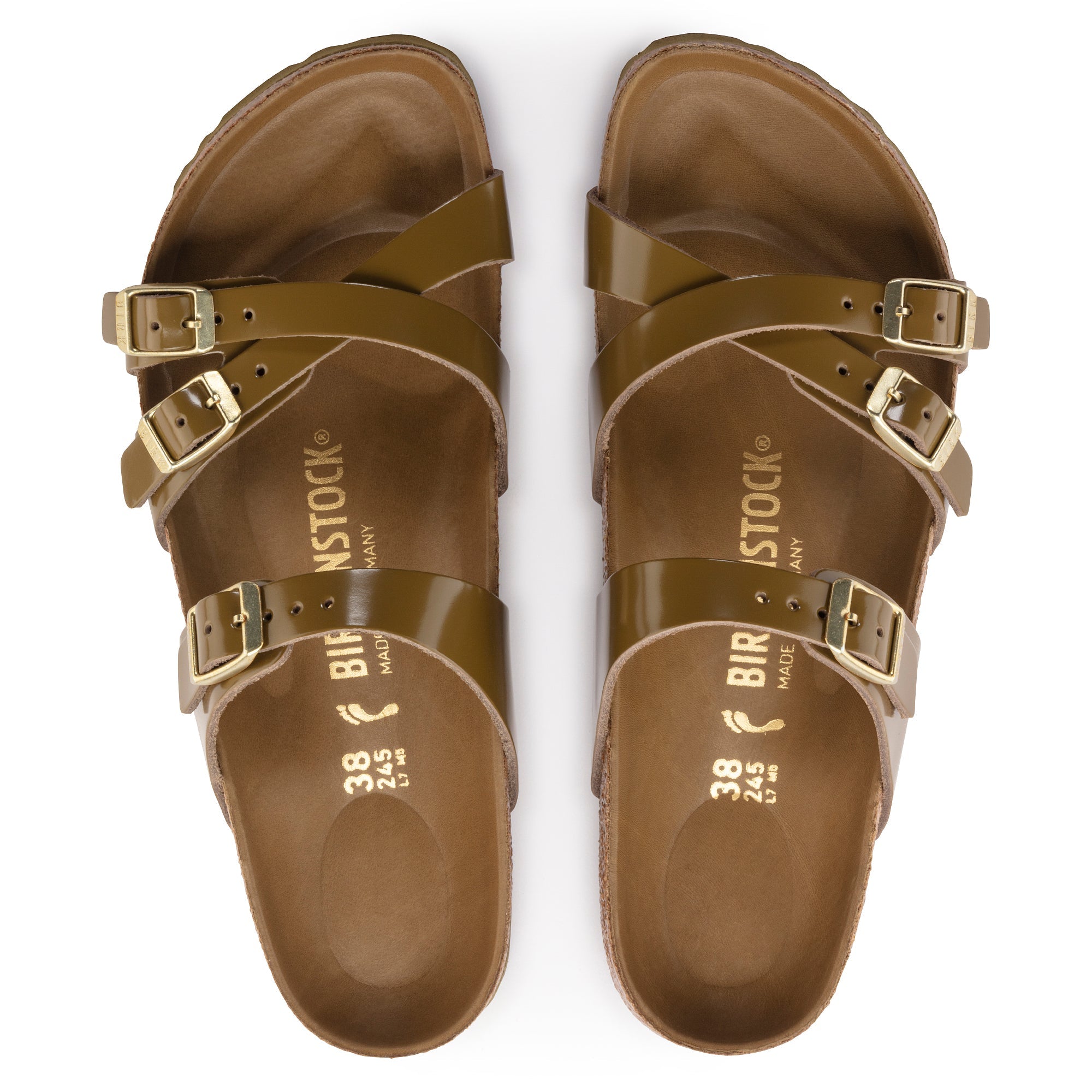 Birkenstock Franca Natural Leather Patent High Shine Women's
