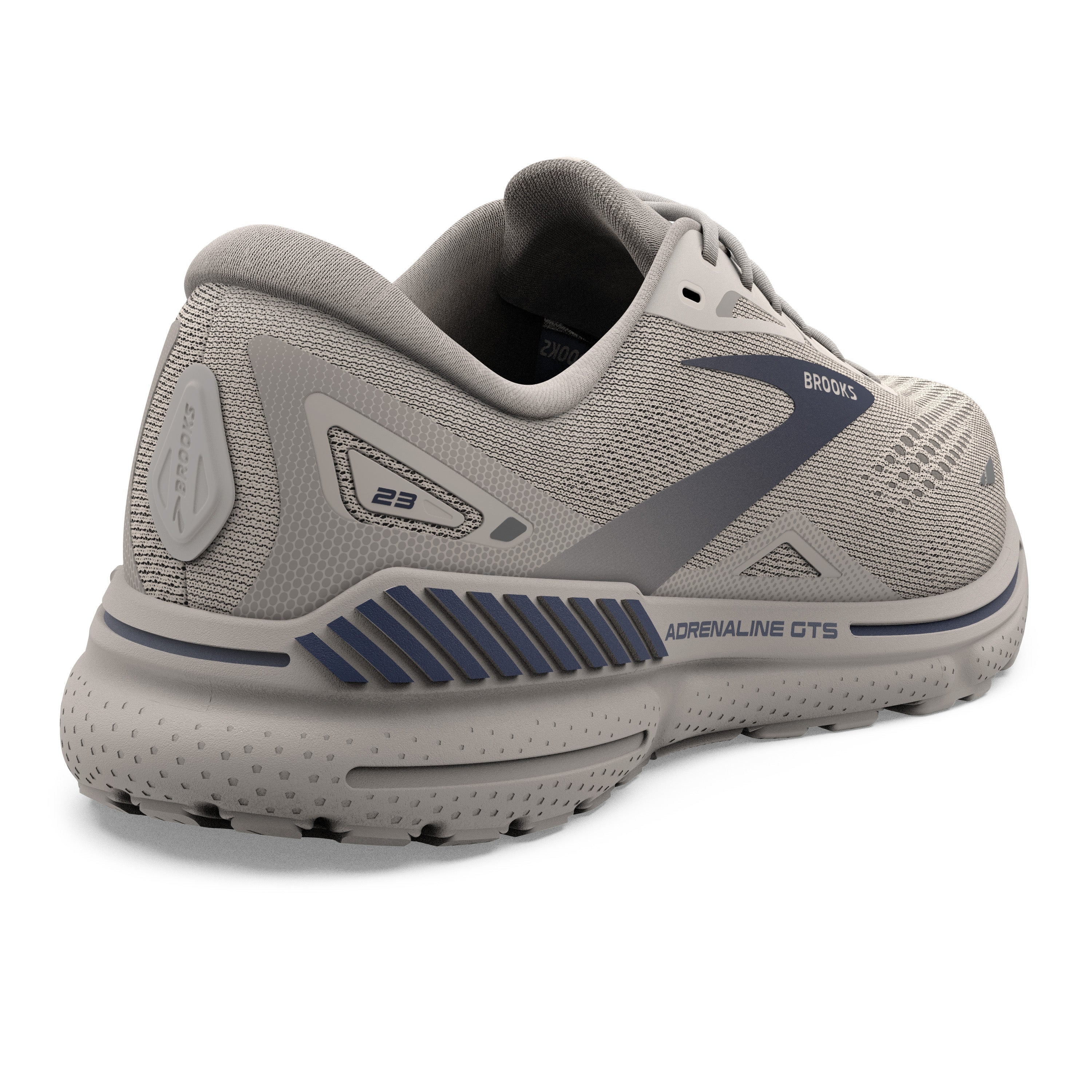 Men's Brooks Adrenaline GTS 23 Color: Crystal Grey/Surf the Web/Grey