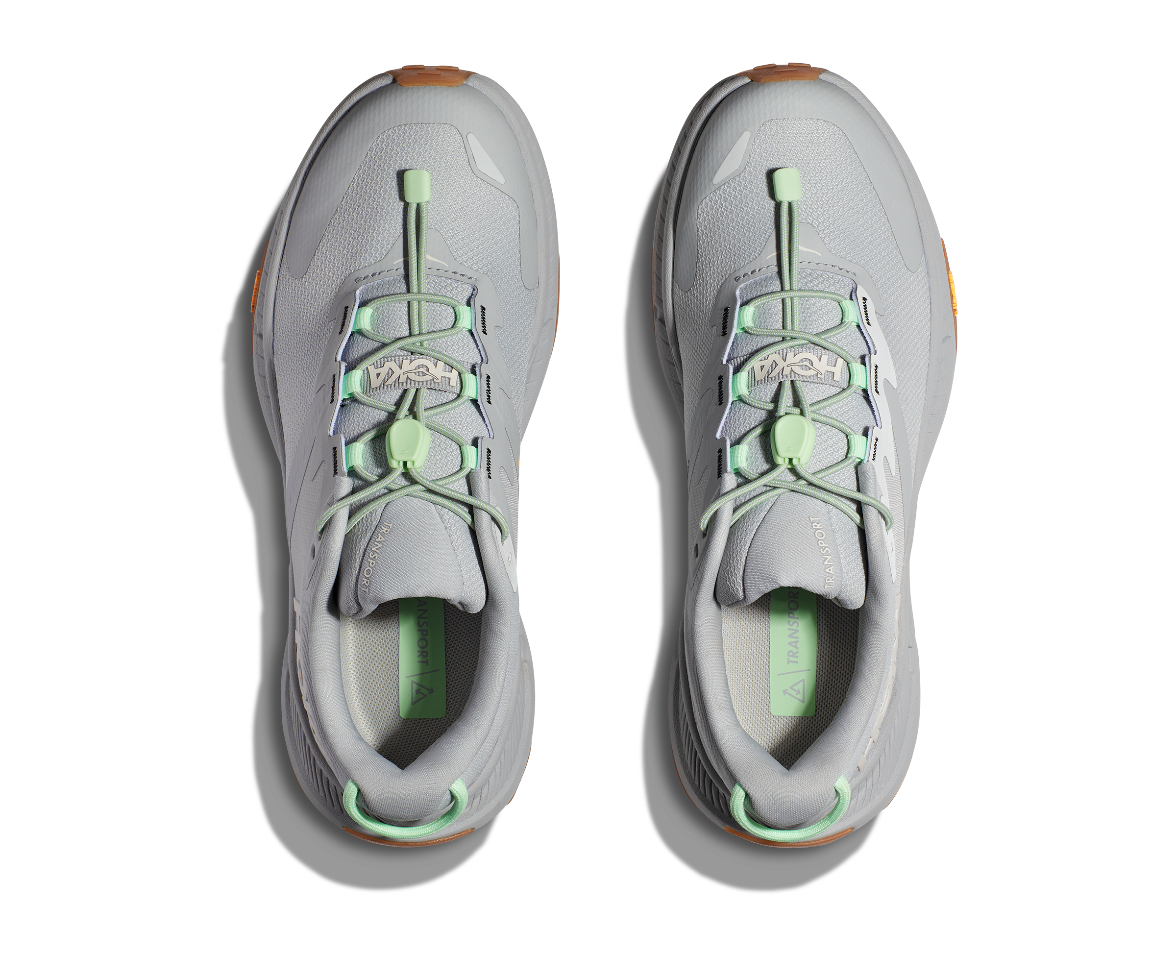 Women's Hoka Transport Color: Harbor Mist / Lime Glow